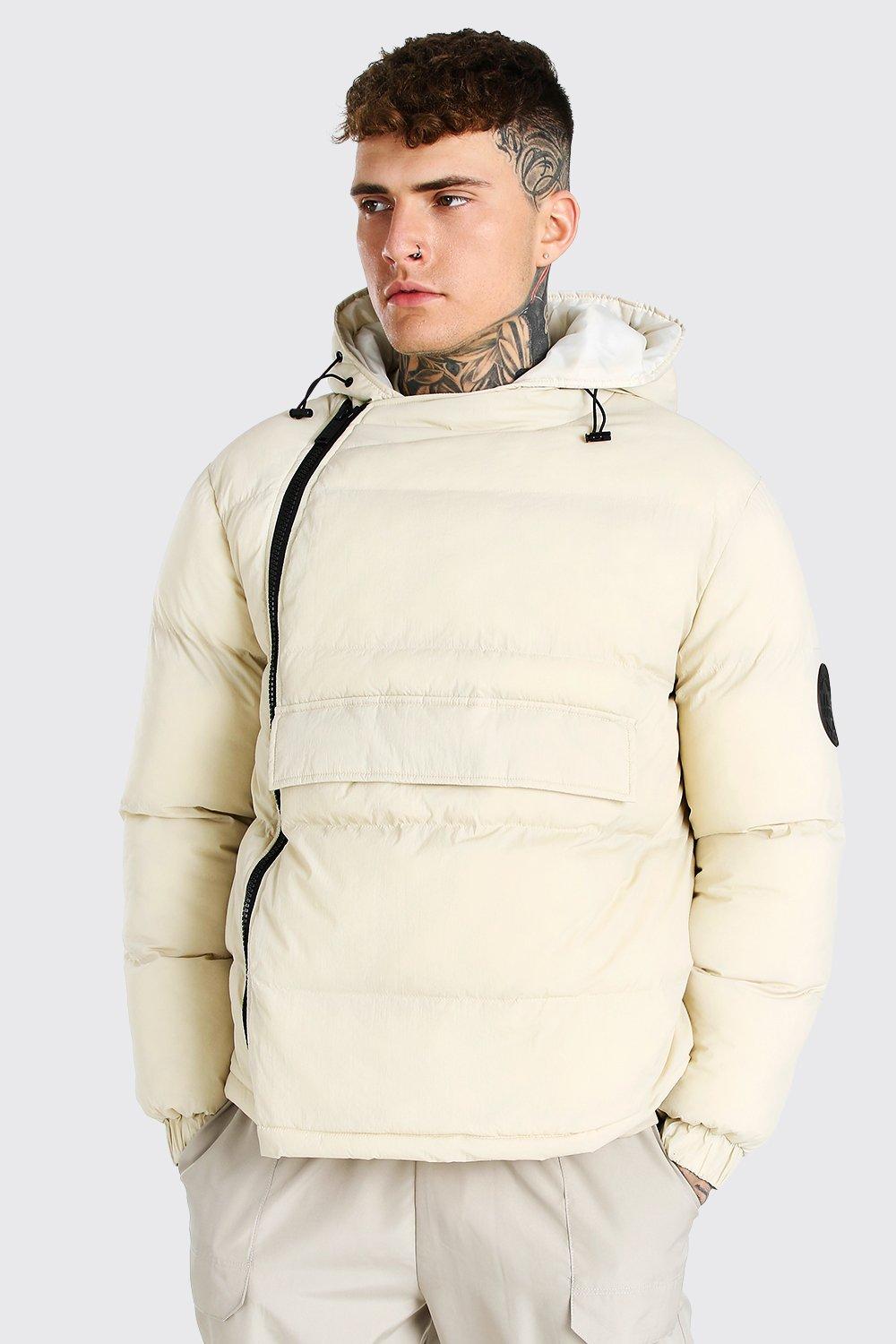 Front Pocket Side Zip Hooded Puffer | boohooMAN USA